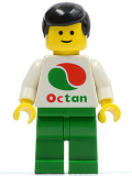 LEGO oct004 Octan - White Logo, Green Legs, Black Male Hair